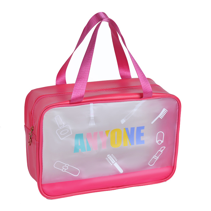 Cosmetic Bag Letter Design Pu Cosmetics Toiletries Storage Bag Travel Convenient Carry Wash Bag Wholesale