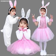 小白兔演出服兔子表演服装动物造型衣服六一儿童节裙子适合跳舞穿