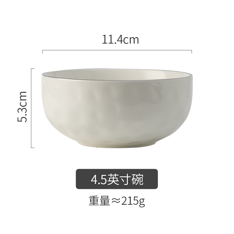 European Entry Lux Silver Edge High Temperature Glaze Intensified Porcelain Cutlery Bowl and Plates Combination Household Plate Soup Bowl Rice Bowl Chopsticks