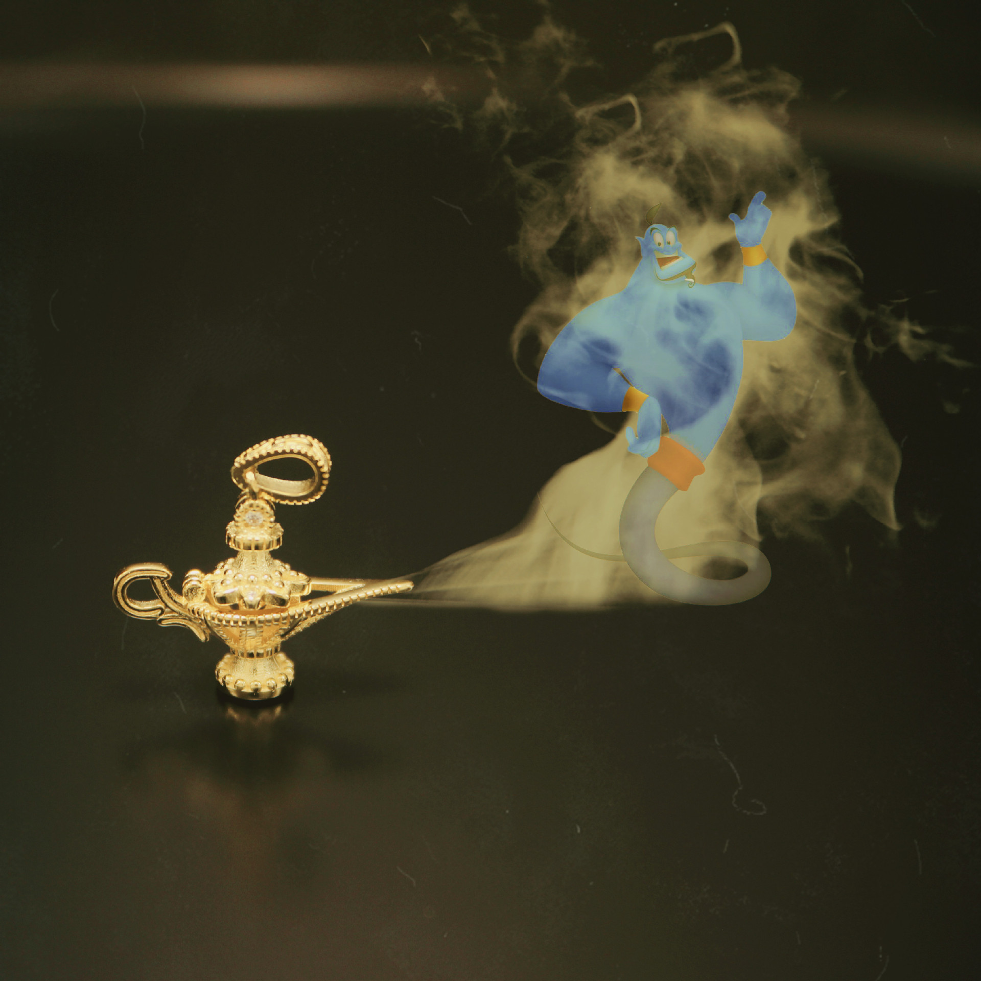 日式s925银电镀14k金阿拉丁-神灯吊坠复古风许愿宝瓶镶钻神灯项链