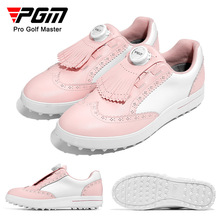 PGM高尔夫球鞋女士防水超纤防滑鞋钉旋钮鞋带golf轻复古英伦风
