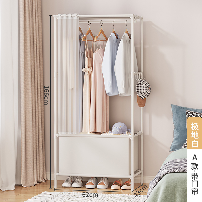Simple Cloth Wardrobe Household Bedroom Dustproof Dormitory Rental Room Assembly Hanging Small Wardrobe Economical New Storage Cabinet