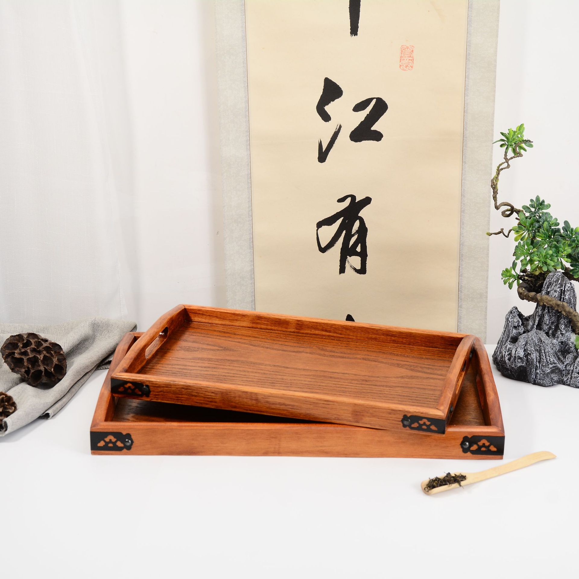 Bamboo Bamboo Tray Groceries Bamboo Tray Home Kitchen Supplies Living Room Bamboo Japanese Large Rectangular