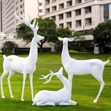 户外动物仿真摆件不锈钢景观花园庭院草坪园林景观玻璃钢雕塑制作