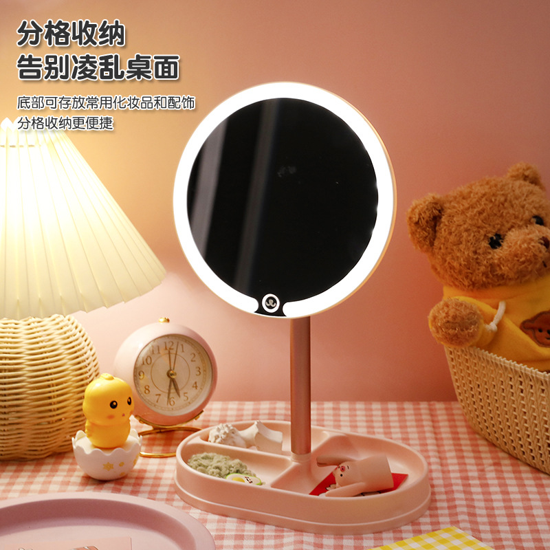 Manufacturer Led Touch Desktop Cosmetic Mirror Smart Desktop Led with Light Fill Light Multi-Functional Desktop Dressing Mirror