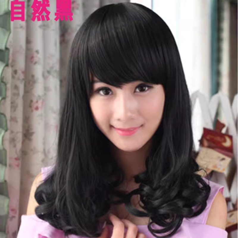 新款长款梨花头假发女短发时尚修脸中长发bo bo头帅气 微卷发假发