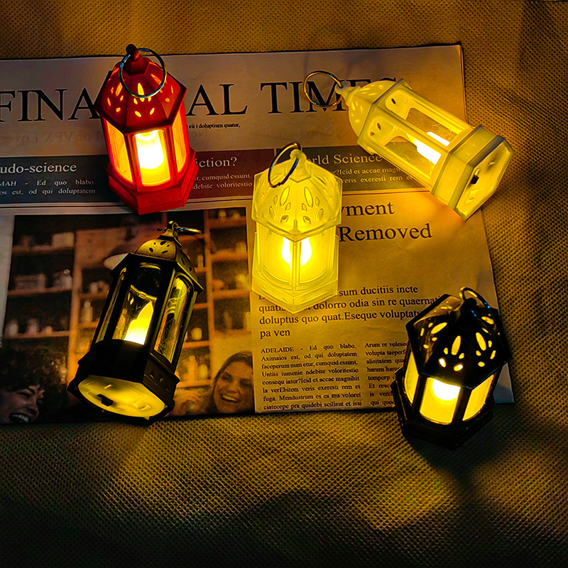 Christmas Storm Lantern Led Candle Smoke-Free Safety Small Storm Lantern Halloween Decorative Lights B & B Camping Ambience Light