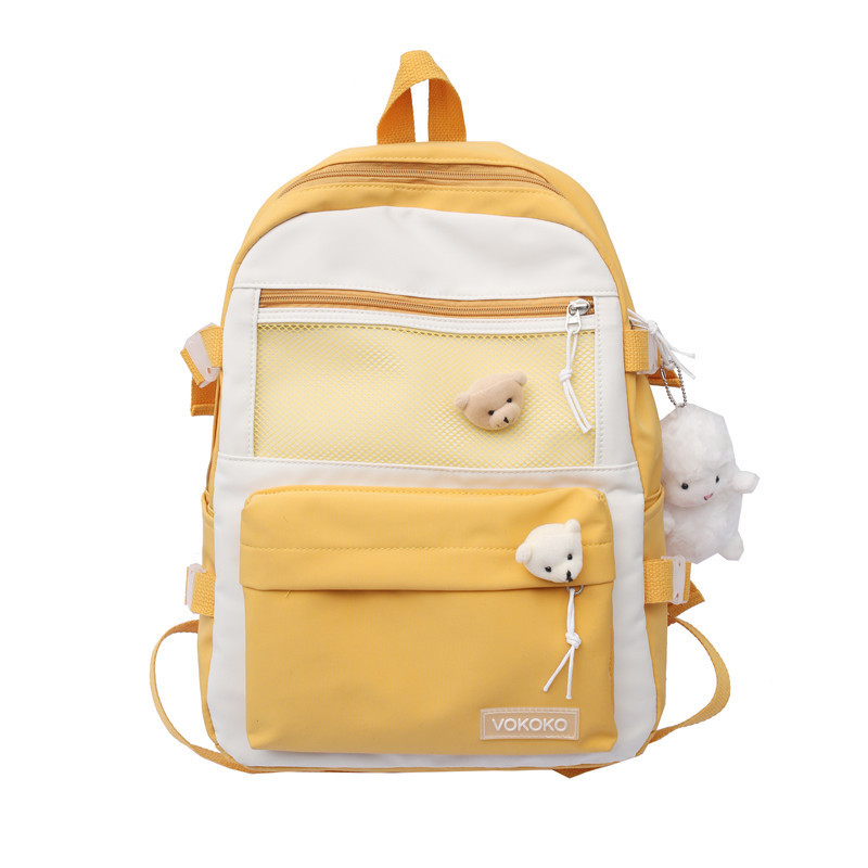 Cross-Border Women's Bag 2022 New Fresh Sweet Schoolbag School Bag Large-Capacity Backpack Nylon Backpack for Junior High School Students