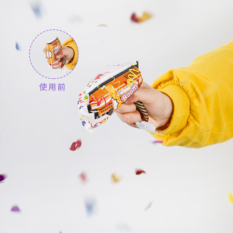 New Year‘s Day New Year Inflatable Confetti Gun Festival Atmosphere Props Hand-Held Creative Fireworks Tube Children‘s Toys New