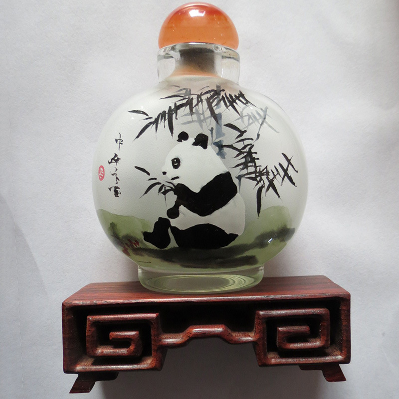 内画鼻烟壶清明上河图熊猫多图特色内画瓶内画手工艺品摆件烟壶