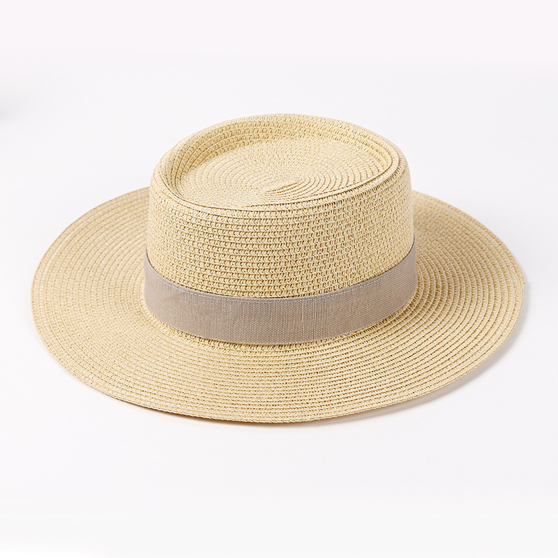 New Straw Hat Summer Outdoor Travel Sun Shade Breathable Top Hat Simple Fashion Panama Hat British Hat