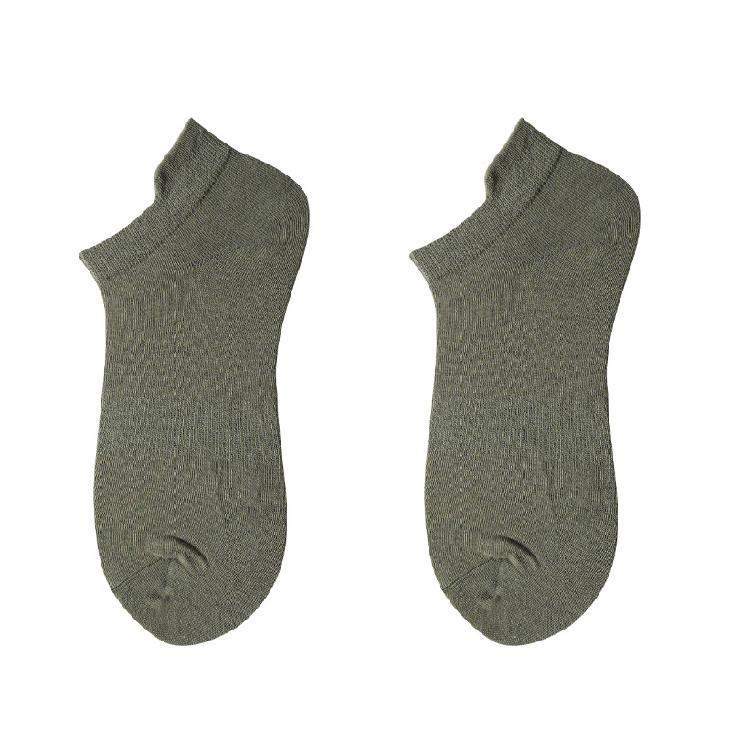 White Socks 200 Needles Men's Socks Summer Pure Cotton Sweat-Absorbent Breathable Boys Handle Waist Anti-Friction Boat Socks