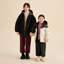 女童羽绒服2023新款中大童加厚两面穿棉服儿童冬季保暖白鸭绒外套