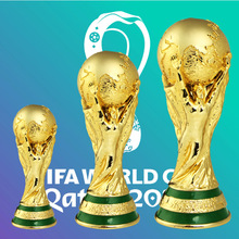 2022年世界杯纪念礼品大力神杯奖杯模型树脂工艺品足球比赛纪念品