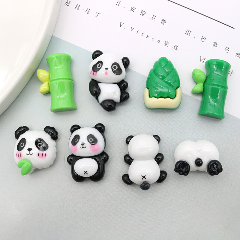 New DIY Cute Little Panda Accessories Cream Glue Drops National Fashion Phone Case Children Hair Accessories Storage Box Accessories