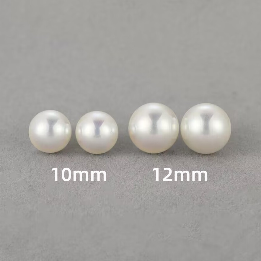 Fever Same Pearl Earrings Shijia Perfect Circle Sterling Silver Stud Earrings 12mm Earless Earrings Mosquito-Repellent Incense