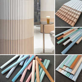 喜茶棍 网红包圆柱瓷砖奶茶店圆弧管子砖咖啡厅酒店弧形手工砖