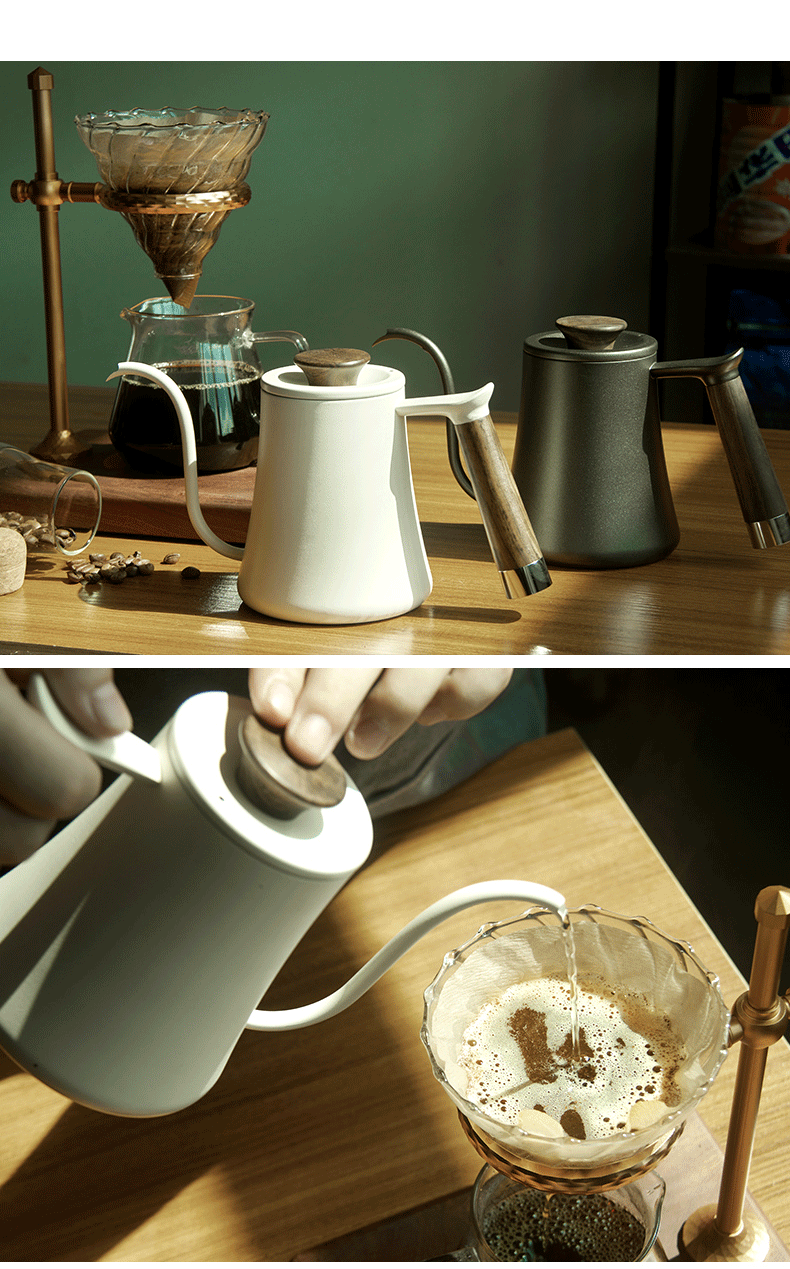 美式手冲咖啡壶细口不锈钢家用咖啡器具套装长嘴水壶滴漏式过滤壶