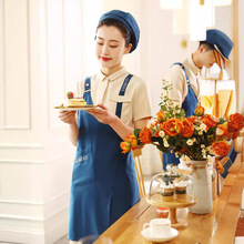 餐饮咖啡店面包店餐饮服务员工作服短袖夏季餐厅蛋糕奶茶店服装女