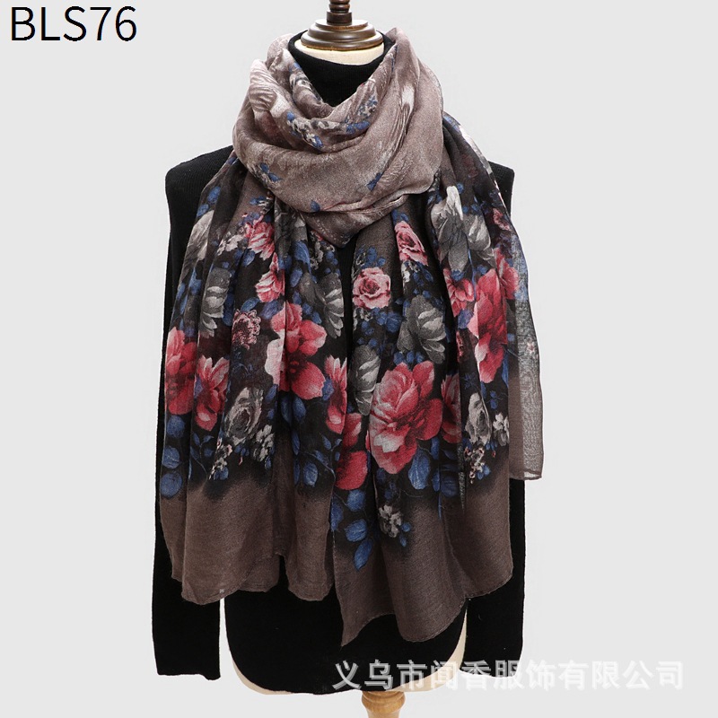 Cotton and Linen Bali Yarn Scarf Women's Autumn and Winter New Warm Neck Protection Scarf All-Matching Sun-Proof Sun-Proof Cold-Proof Shawl Scarf