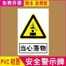 高压危险警示牌注意防尘标志当心落物警示贴机器伤人标识牌工厂车