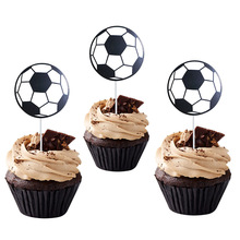 足球运动烘焙蛋糕插牌足球主题派对甜品摆台插件纸杯蛋糕配件