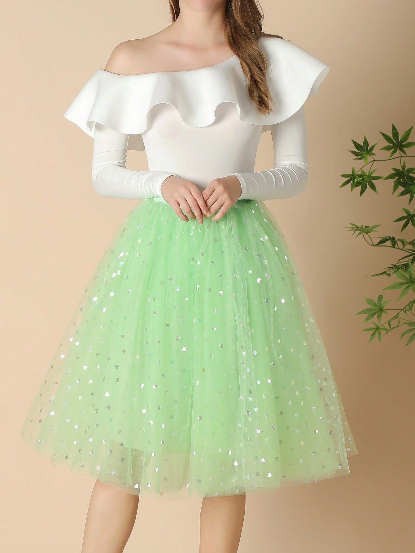 跨境外贸款薄纱半身裙tutu裙 烫银片多层网纱裙舞蹈纱裙 欧美蓬蓬