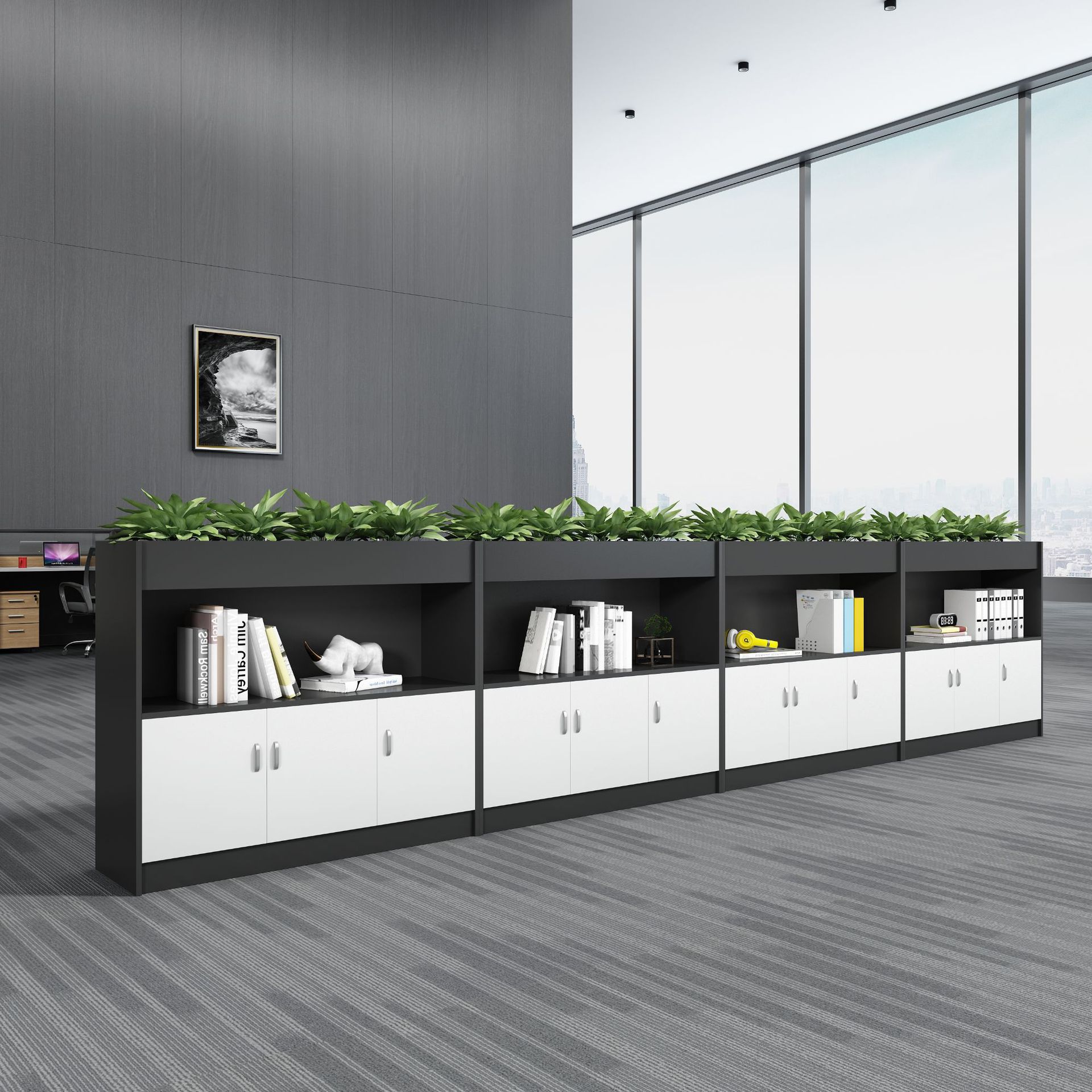 【工厂直销】办公文件柜 隔断花槽柜 资料柜落地式办公室柜子矮柜