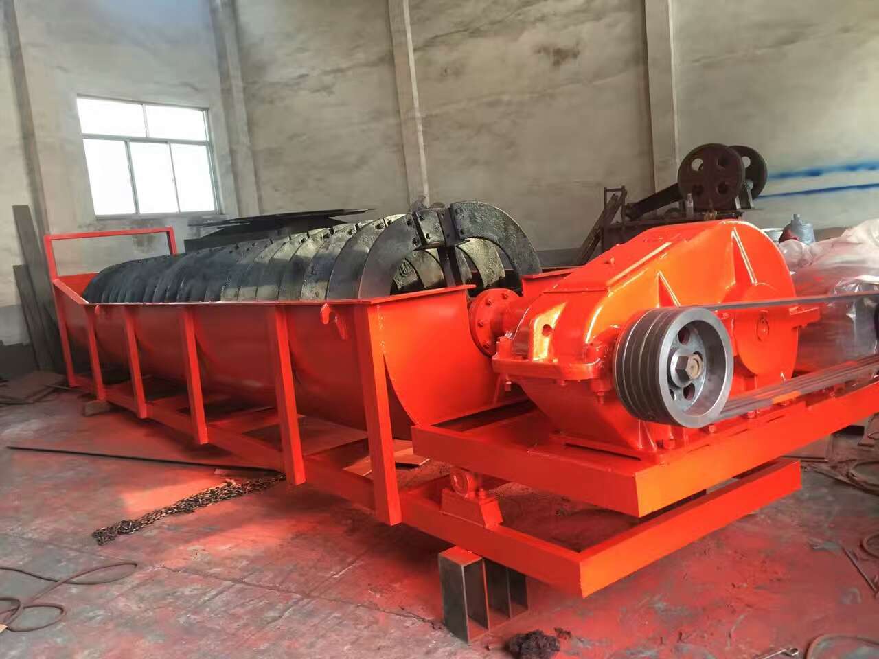 奥威双排螺旋洗砂机 绞龙洗砂机 旱地洗砂机