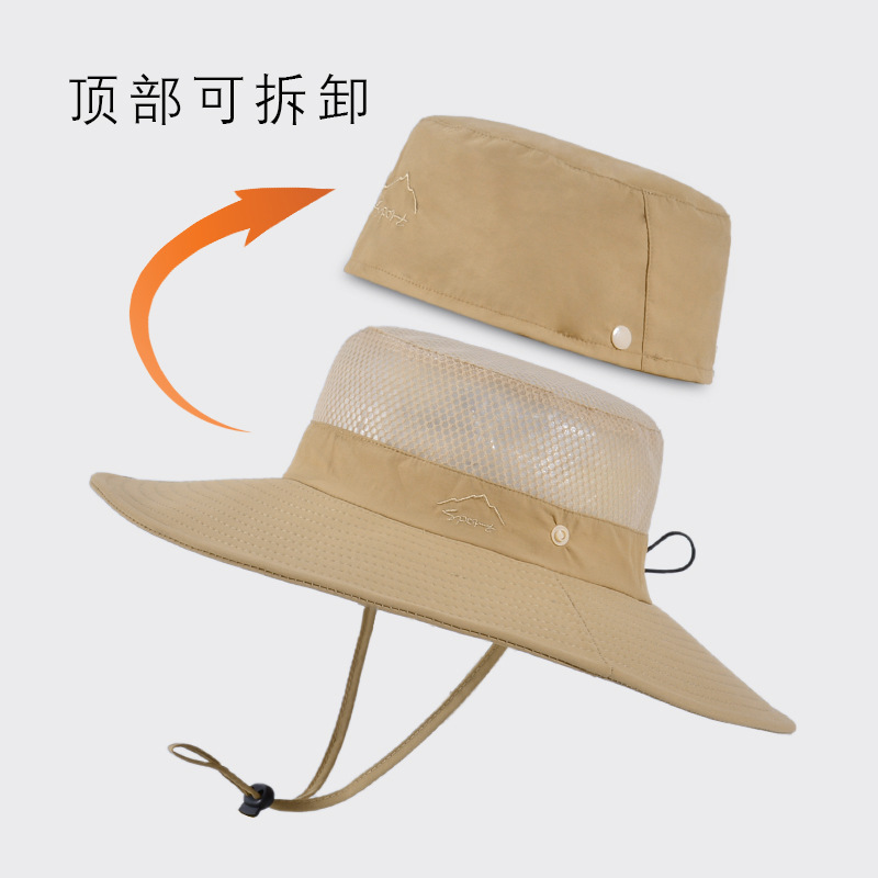 9214 Sun Protection Hat Men's Sunhat Face-Covering Hat Female Big Brim Fisherman Hat Summer Outdoor Double Top Fishing Hat