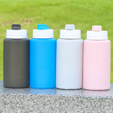 新款创意硅胶折叠水瓶学生便携式运动水杯大容量户外旅行水壶