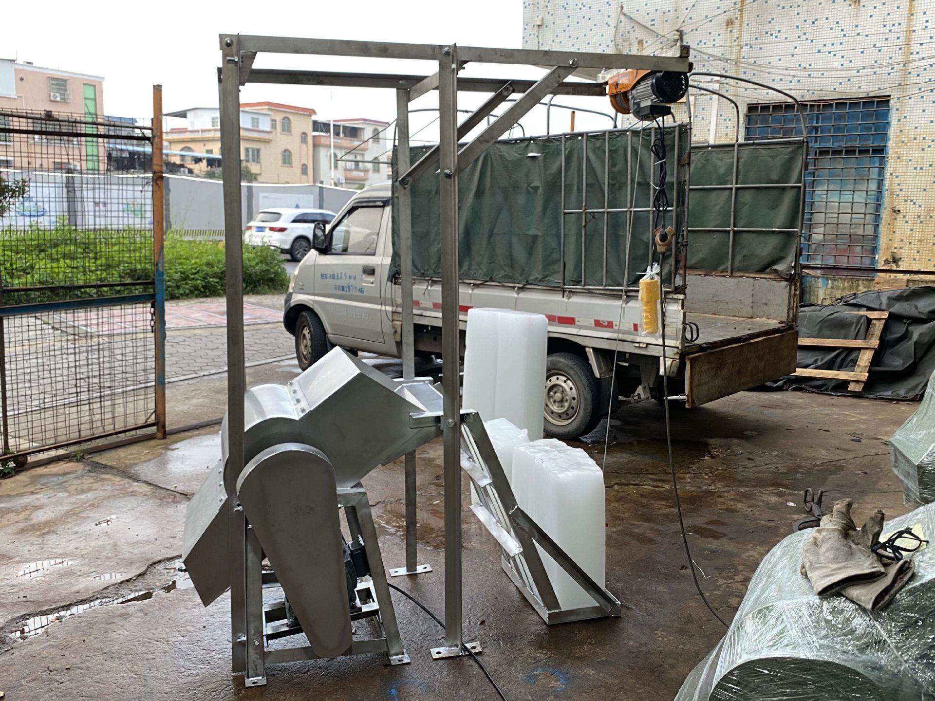 商用大型304不锈钢碎冰机打冰破冰机大型冰块粉碎机不锈钢碎冰机