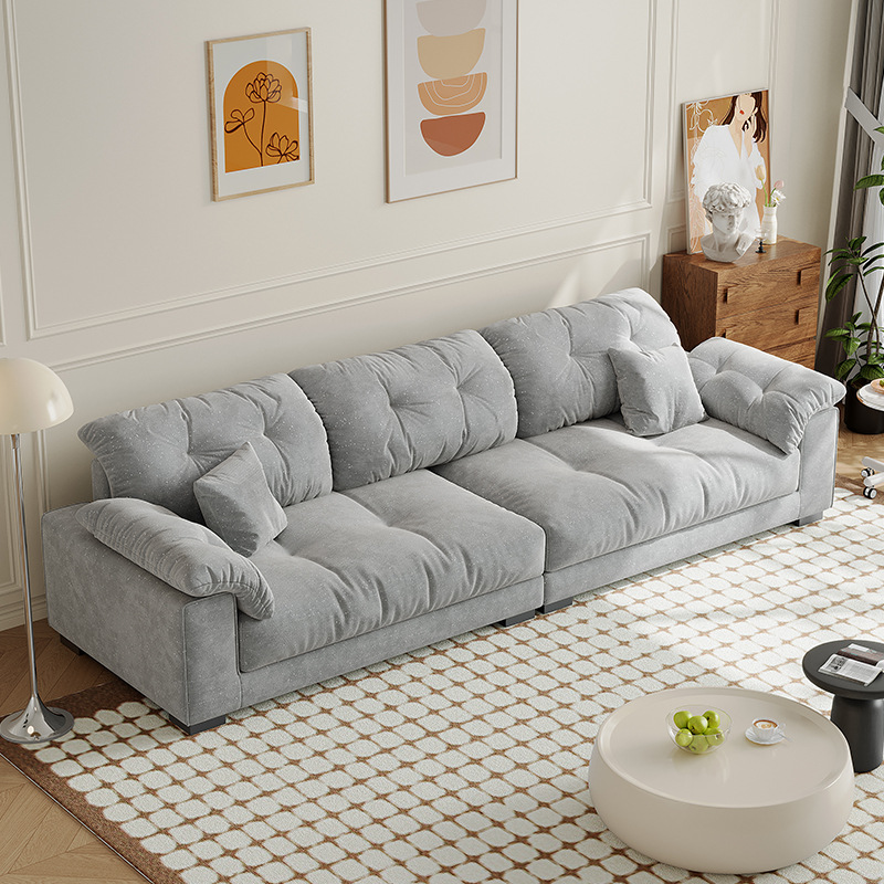 批发云朵法式奶油风雪尼尔绒布沙发客厅大小户型现代简约直排组合