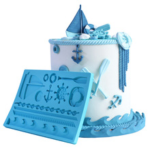 Sea Boat Silicone Cake Mold Sailing Ship Anchor Cake跨境专供