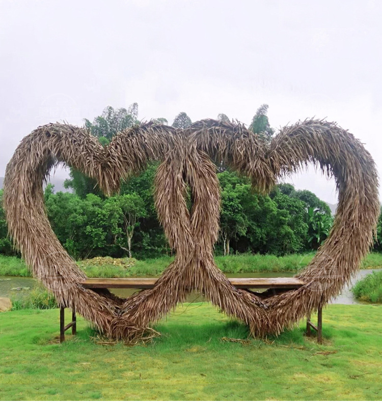 巴厘岛网红鸟巢秋千景区打卡婚纱拍摄道具创意圆形床户外吊篮批发