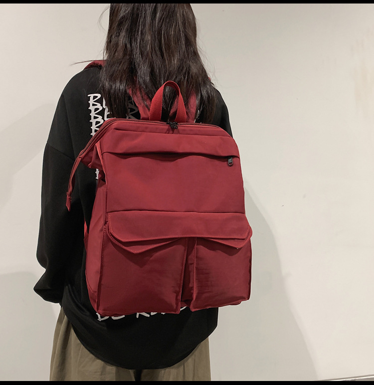 日系书包女大学生复古港风森系学院风双肩背包男大容量情侣双肩包