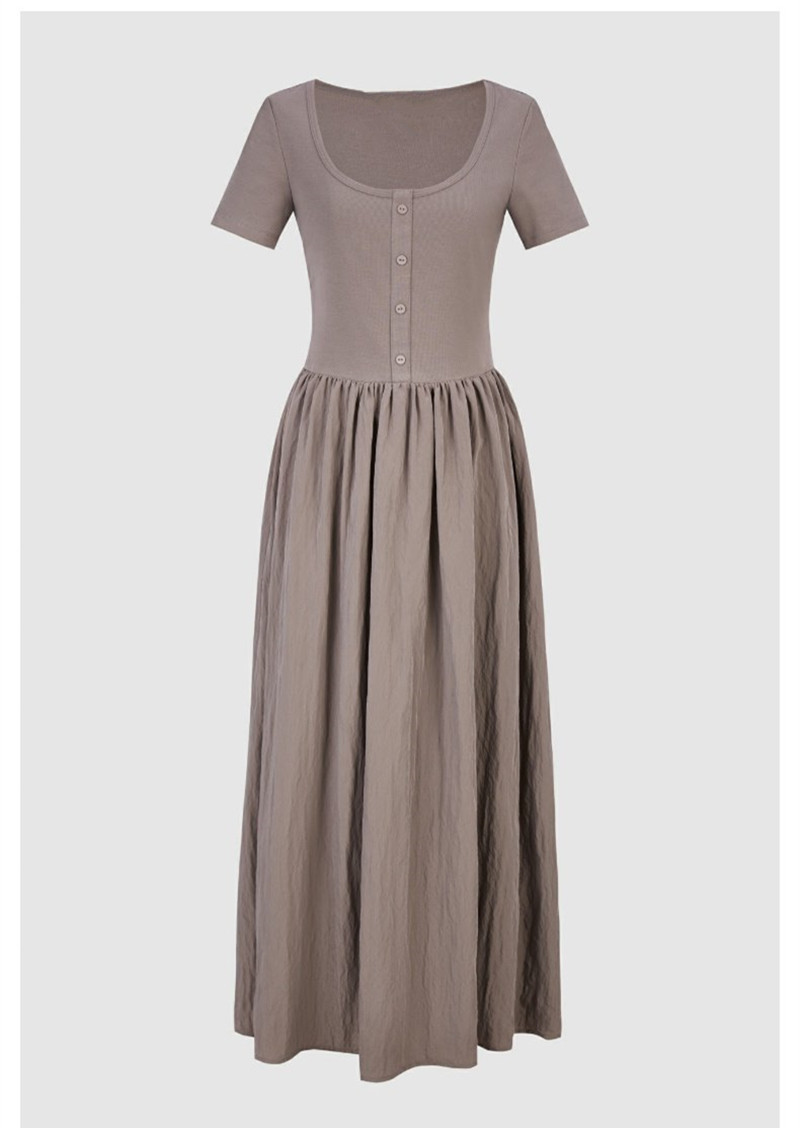 zaura夏新品2023气质拼接廓形收腰薄款两色宝藏连衣裙uwu732083