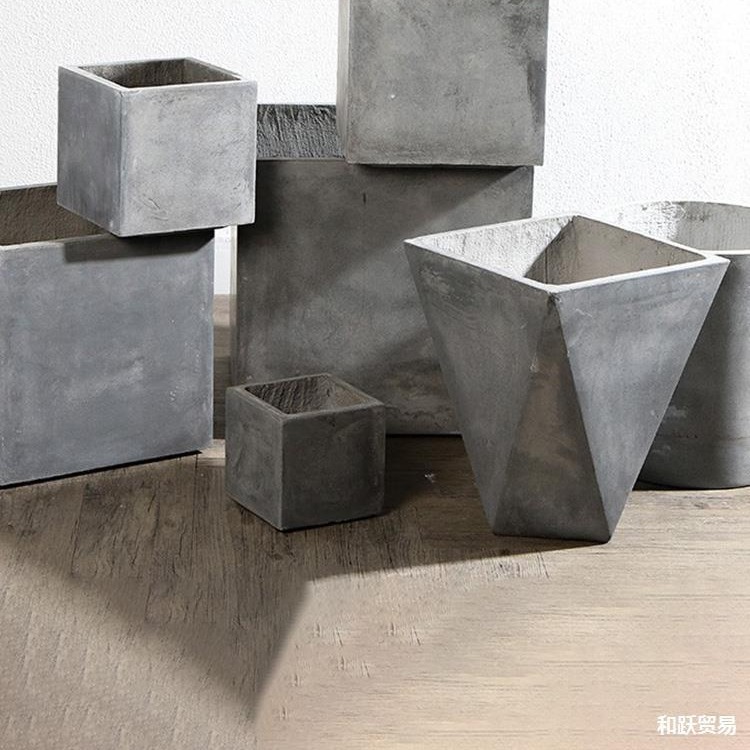 北欧创意水泥花盆长方形大号约落地盆客厅室内庭院绿植包邮-阿里巴巴