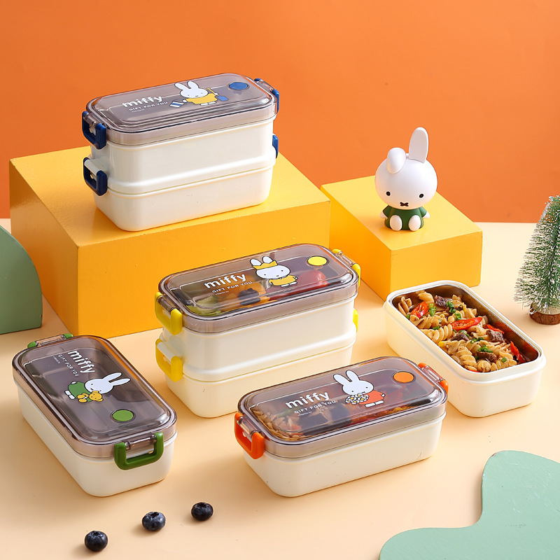 Miffy Miffy Double-Layer Stainless Steel Lunch Boxes Insulated Adult Student Lunch Lunch Box Bento Box Portable Handle