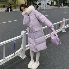 羽绒棉服女中长款2022冬季新款韩版大毛领加厚超长过膝棉衣外套
