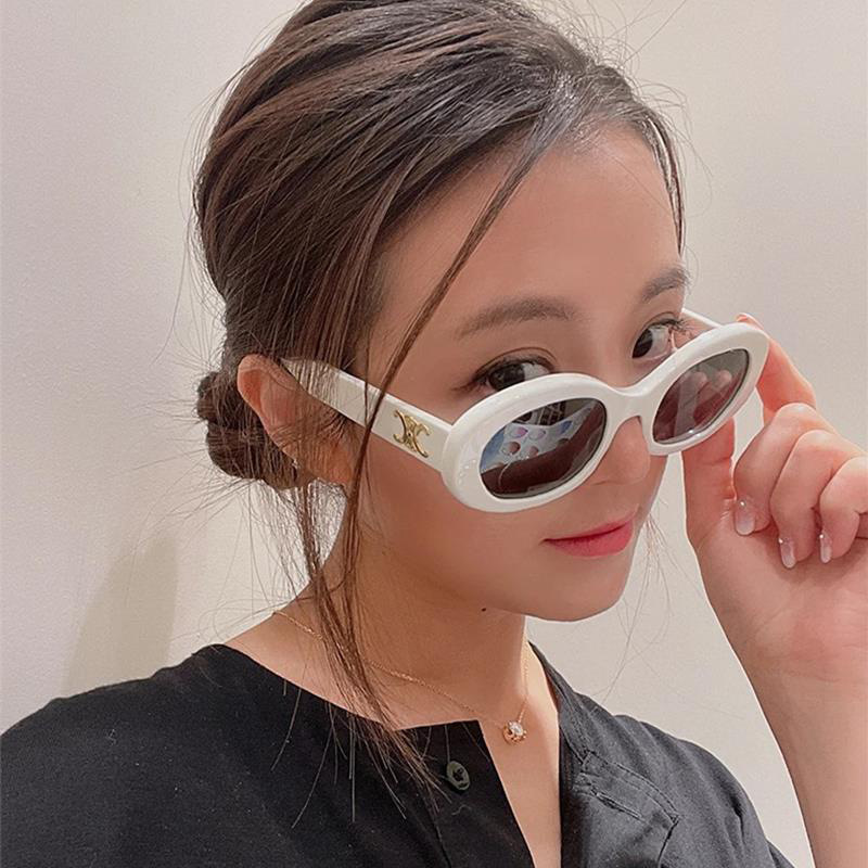 Oval Vintage Sunglasses Female 2022 New European and American Hot Girl Concave Shape Sunglasses High Sense Ins Street Shot Internet Celebrity