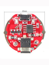 手电筒带USB28充电驱动板25mm电源线路板T6/L2灯泡26650电池