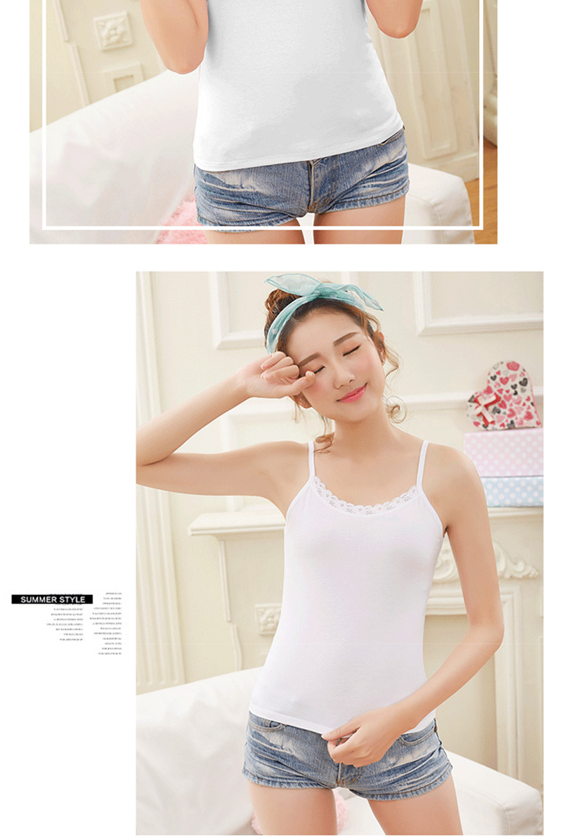 小女孩内衣10-14岁长款吊带背心中大童学生纯棉发育期白色抹胸