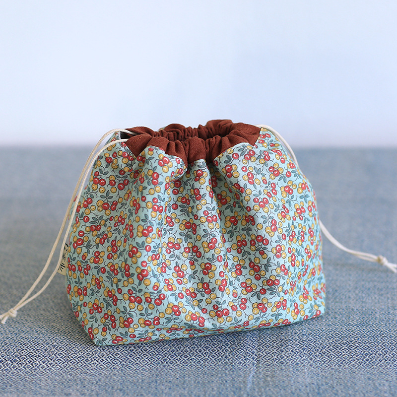手工化妆袋收纳包小号迷你布袋包中包内胆包超轻抽绳束口袋