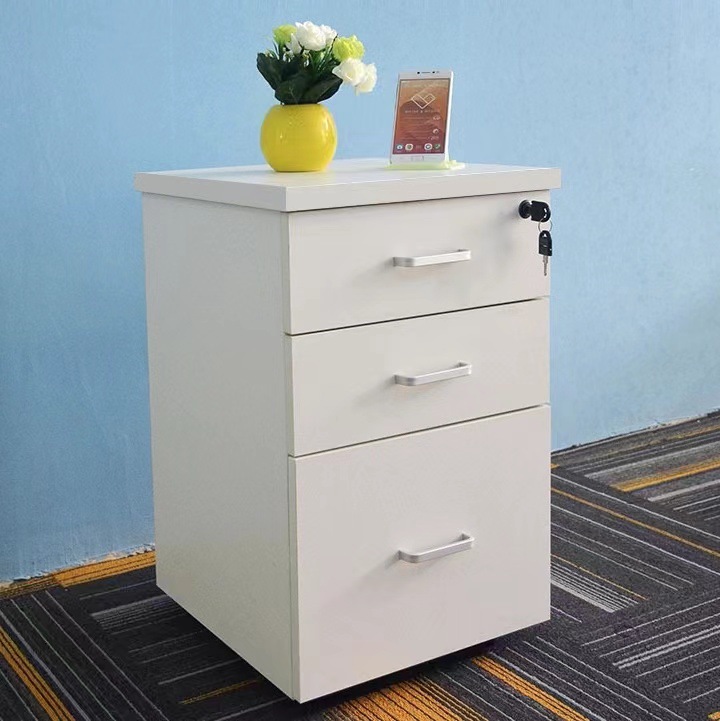 可移动活动柜带锁现代简约矮柜电脑桌下柜颜色可定制办公三抽柜子