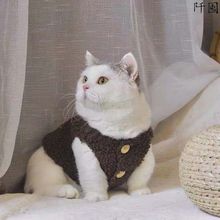 猫咪衣服秋冬天防寒泰迪茶杯犬加厚加绒羊羔绒马甲背心狗狗宠物衣