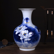 景德镇中式青花陶瓷花瓶手绘客厅电视柜工艺品家居博古架摆件礼品