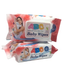 100片袋装加盖婴儿清洁湿巾儿童护理湿巾压花水刺湿巾批发缅甸