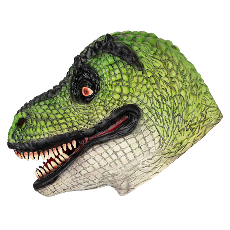 万圣节面具乳胶头套侏罗纪公园同款恐龙头套表演道具酒吧舞会
