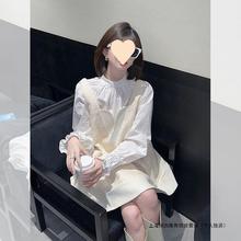 白色衬衫法式小个子两件套春季女感小众设计小香风背带连衣裙高翔